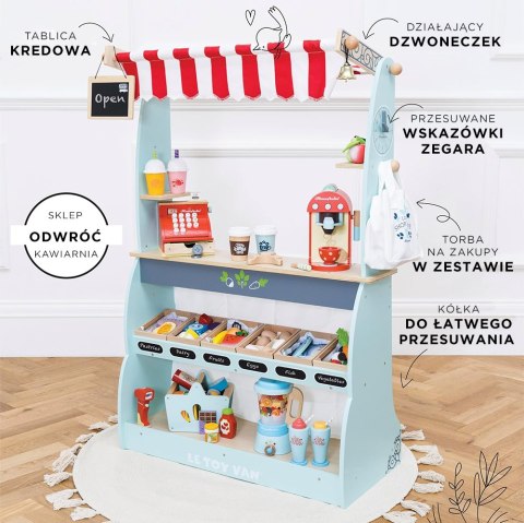Drewniany sklep i kawiarnia dla dzieci, zabawa w odgrywanie ról, Le Toy Van Le Toy Van