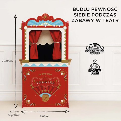 Drewniany teatr lalek Showtime zabawka dla dzieci odgrywanie ról Le Toy Van Le Toy Van