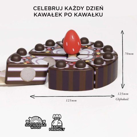 Drewniany tort czekoladowy, zabawka dla dzieci, odgrywanie ról, Le Toy Van Le Toy Van