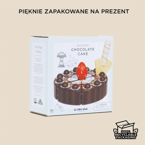 Drewniany tort czekoladowy, zabawka dla dzieci, odgrywanie ról, Le Toy Van Le Toy Van