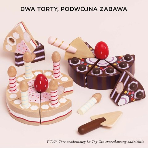 Drewniany tort czekoladowy, zabawka dla dzieci, odgrywanie ról, Le Toy Van Le Toy Van