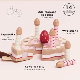 Drewniany tort urodzinowy ze świeczkami, zabawka dla dzieci, Le Toy Van Le Toy Van