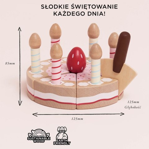 Drewniany tort urodzinowy ze świeczkami, zabawka dla dzieci, Le Toy Van Le Toy Van