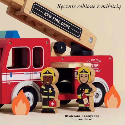 Drewniany wóz strażacki zestaw z figurkami straż pożarna zabawka Le Toy Van Le Toy Van