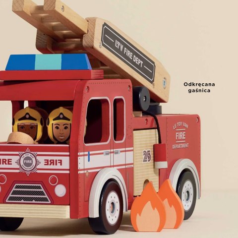 Drewniany wóz strażacki zestaw z figurkami straż pożarna zabawka Le Toy Van Le Toy Van