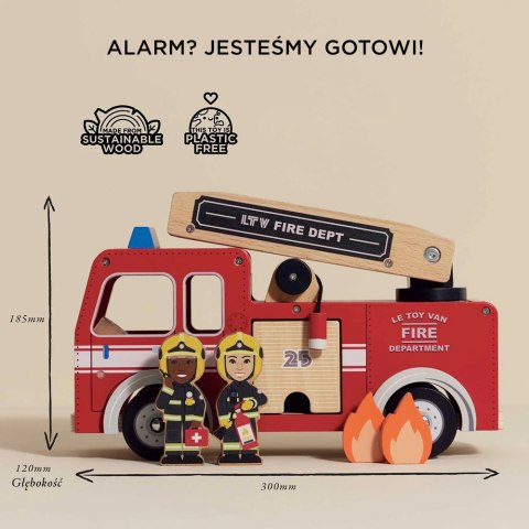 Drewniany wóz strażacki zestaw z figurkami straż pożarna zabawka Le Toy Van Le Toy Van
