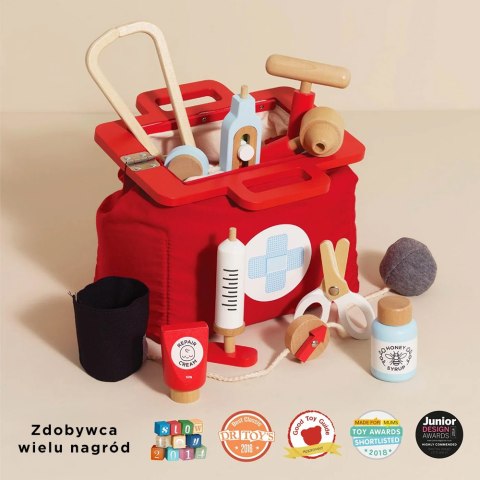 Drewniany zestaw lekarza, zabawka dla dzieci, odgrywanie ról, Le Toy Van Le Toy Van