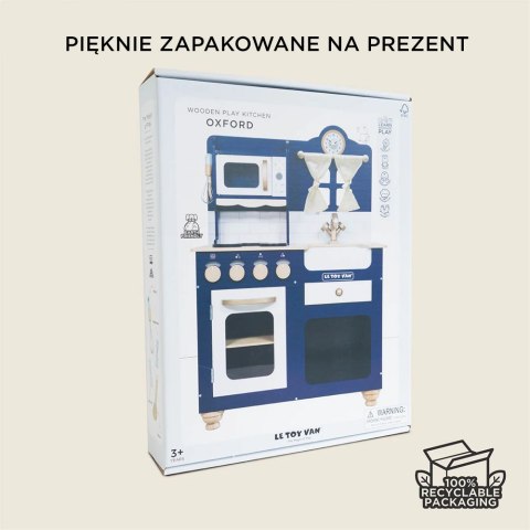 Duża drewniana kuchnia dla dzieci Oxford, zabawkowa kuchenka, Le Toy Van Le Toy Van
