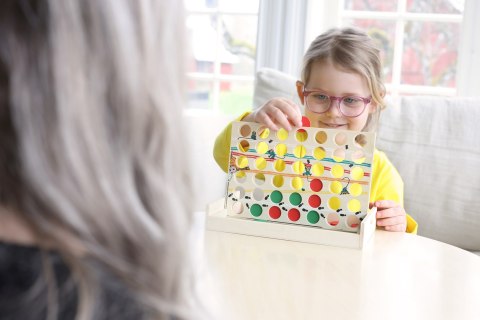 Drewniana gra edukacyjna 4 Cztery W Rzędzie Connect 4 zabawka gry Pippi MICKI