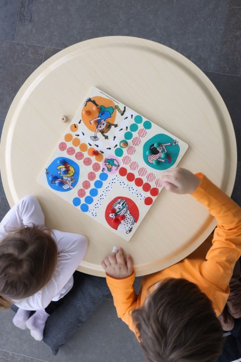 Drewniana gra strategiczna Chińczyk zabawka edukacyjna gry dla dzieci Pippi MICKI