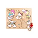 Drewniana układanka puzzle z uchwytami Hello Kitty sorter kształtów zabawka MICKI