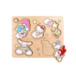 Drewniana układanka puzzle z uchwytami Hello Kitty sorter kształtów zabawka MICKI