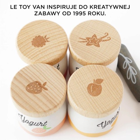 Drewniane jedzenie jogurty do zabawy akcesoria kuchenne, zabawka Le Toy Van Le Toy Van