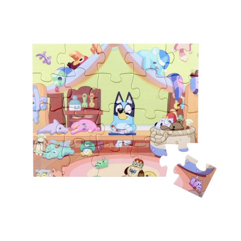 Drewniane puzzle Bluey 20 elementów edukacyjna zabawka dla dzieci układanka MICKI