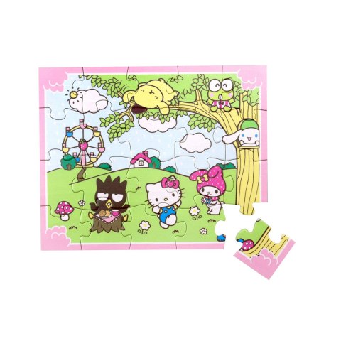 Drewniane puzzle Hello Kitty 20 szt edukacyjna zabawka dla dzieci układanka MICKI