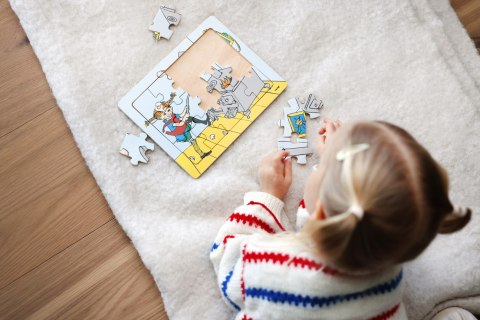 Drewniane puzzle Pippi Langstrumpf 15 szt. edukacyjna zabawka dla dzieci MICKI
