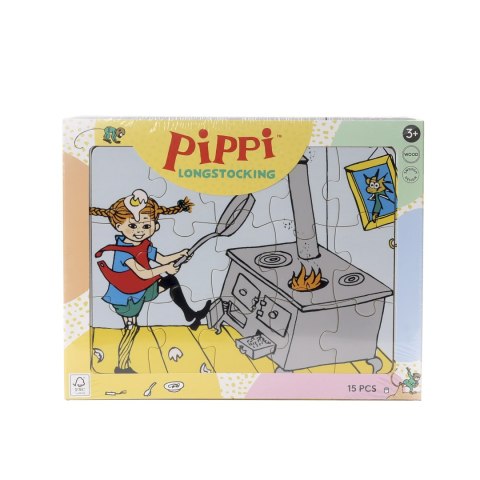 Drewniane puzzle Pippi Langstrumpf 15 szt. edukacyjna zabawka dla dzieci MICKI
