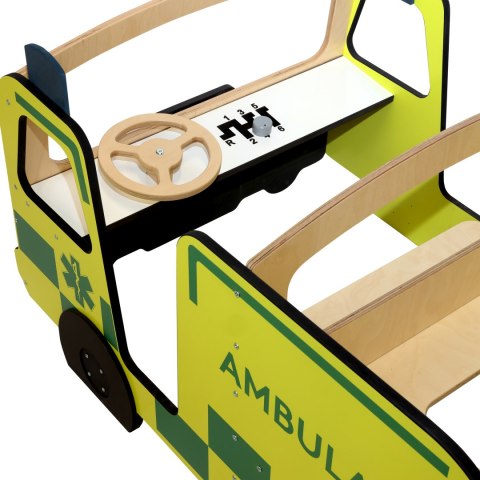 Drewniany ambulans meble dla dzieci wyposażenie auto karetka zabawka Micki MICKI