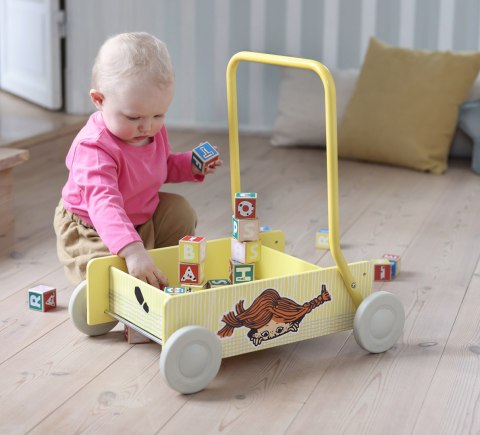 Drewniany chodzik pchacz Pippi Langstrumpf, nauka chodzenia zabawka, dzieci MICKI