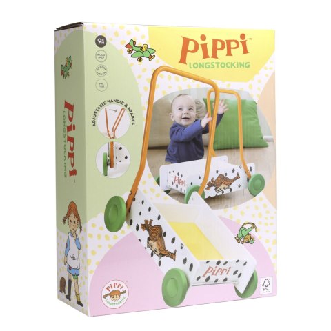 Drewniany chodzik pchacz Pippi Langstrumpf, nauka chodzenia zabawka, dzieci MICKI