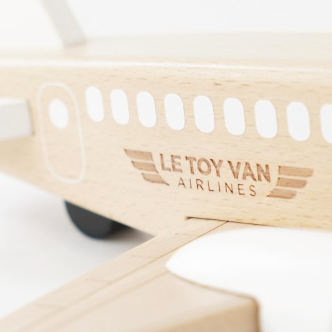 Drewniany samolot z ruchomymi śmigłami, zabawka dla dzieci model Le Toy Van Le Toy Van