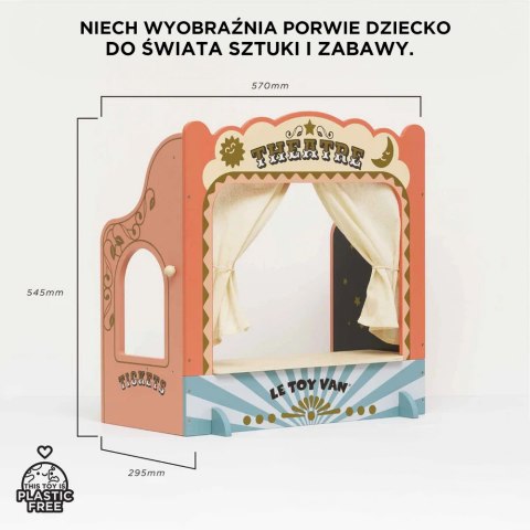 Drewniany teatr lalek zabawka dla dzieci pacynki odgrywanie ról Le Toy Van Le Toy Van
