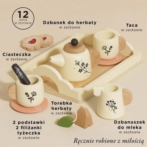 Drewniany zestaw do herbaty akcesoria kuchenne zabawka gotowanie Le Toy Van Le Toy Van