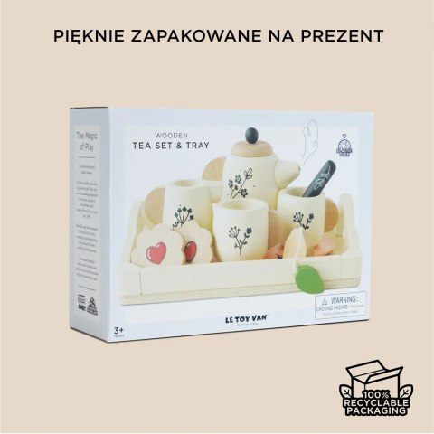 Drewniany zestaw do herbaty akcesoria kuchenne zabawka gotowanie Le Toy Van Le Toy Van