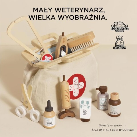 Drewniany zestaw lekarza weterynarza, zabawka dla dzieci, Le Toy Van Le Toy Van