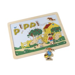 Dwustronna magnetyczna tablica literki i obrazki, edukacyjna zabawka, Pippi MICKI