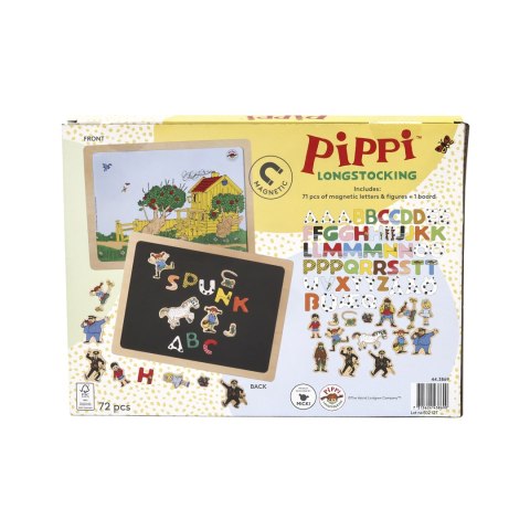 Dwustronna magnetyczna tablica literki i obrazki, edukacyjna zabawka, Pippi MICKI
