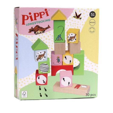 Klocki drewniane, zabawka dla dzieci, zestaw klocków, Pippi Langstrumpf MICKI