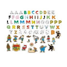 Magnetyczne literki i obrazki, edukacyjna zabawka dla dzieci, zestaw Pippi MICKI