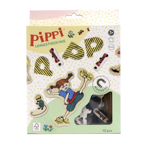 Magnetyczne literki i obrazki, edukacyjna zabawka dla dzieci, zestaw Pippi MICKI
