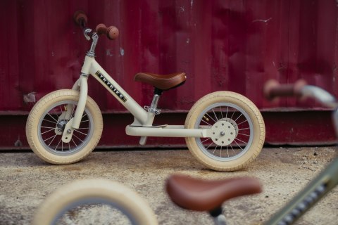 Pierwszy rower biegowy balansujący dziecięcy kremowy dla dzieci Trybike CoandCo