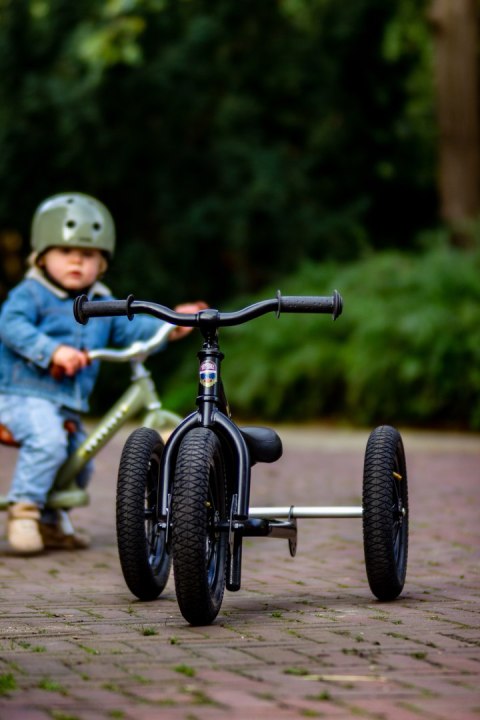 Pierwszy rowerek trójkołowy dziecięcy biegowy 2w1 czarny dla dzieci Trybike CoandCo
