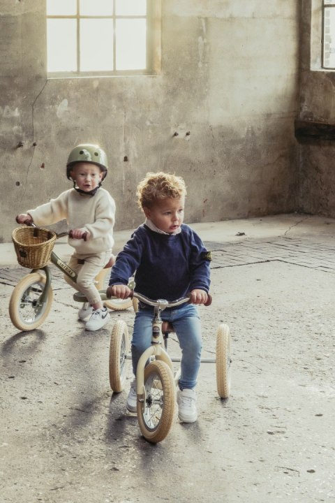 Pierwszy rowerek trójkołowy dziecięcy biegowy 2w1 kremowy matowy Trybike CoandCo