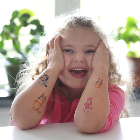 Zmywalne dziecięce tatuaże, zestaw 40 tatuaży dla dzieci, zabawka, Bluey MICKI