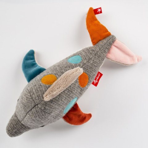 Pierwsza przytulanka Delfin 33cm patchworkowa zabawka dla dzieci sigikid Sigikid