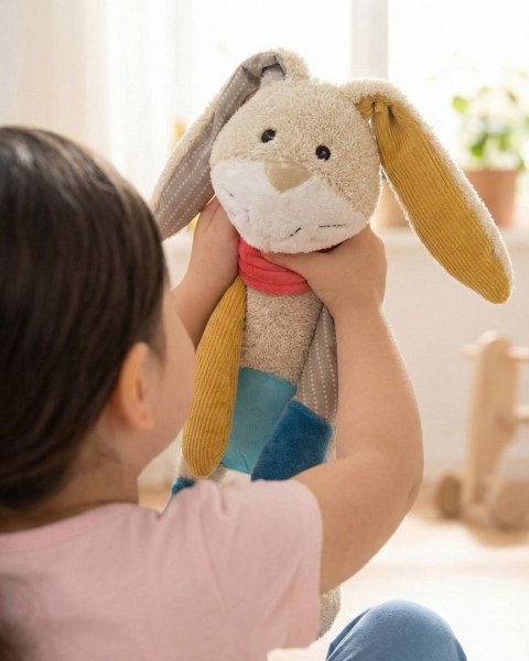 Pierwsza przytulanka Króliczek 31cm patchworkowa zabawka dla dzieci sigikid Sigikid