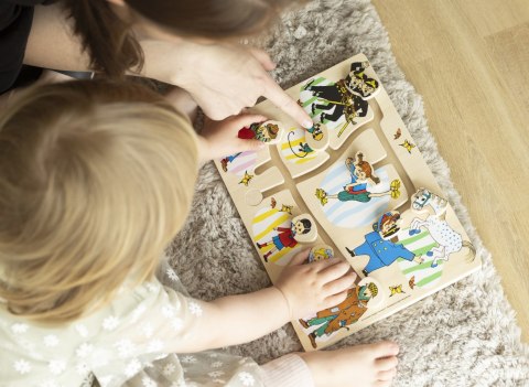 Drewniana układanka puzzle labirynt edukacyjna zabawka dla dzieci Pippi MICKI