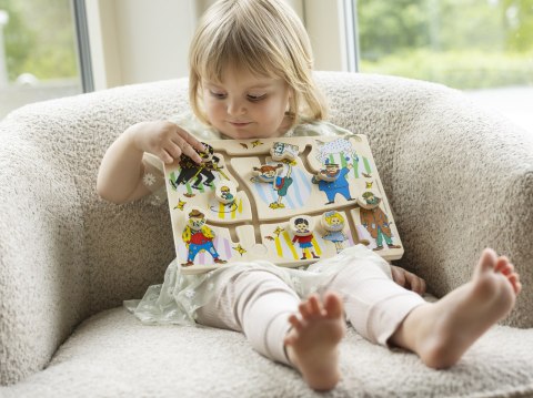 Drewniana układanka puzzle labirynt edukacyjna zabawka dla dzieci Pippi MICKI