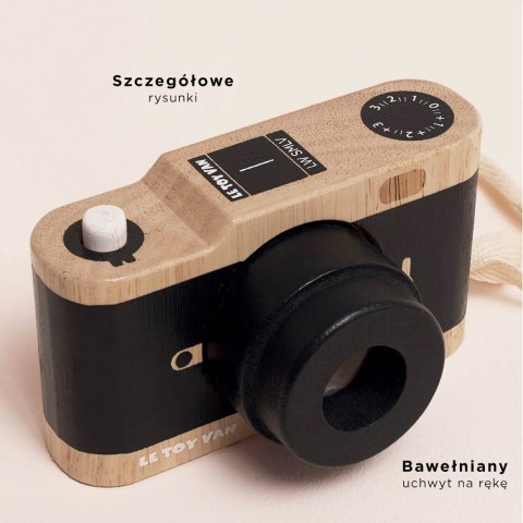 Drewniany aparat fotograficzny retro z kalejdoskopem, zabawka, Le Toy Van Le Toy Van