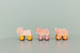 Drewniany samochód autko z silikonowymi kołami - Lew Trixie Baby