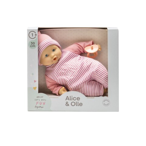 Duża lalka Alice 30cm bobas + smoczek, zabawka dla dzieci, Lillan & Friends MICKI