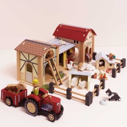 Zestaw drewniana Farma ze zwierzętami traktorem i wyposażeniem Le Toy Van Le Toy Van