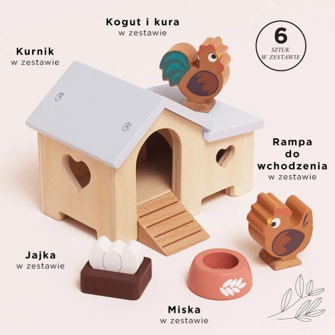 Zestaw drewniana Farma ze zwierzętami traktorem i wyposażeniem Le Toy Van Le Toy Van