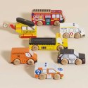 Zestaw drewniany garaż wielopoziomowy służby ratunkowe z samochodami Le Toy Van Le Toy Van
