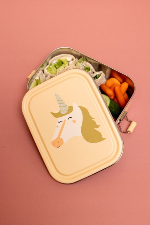 Mały stalowy lunch box - Jednorożec Trixie Baby