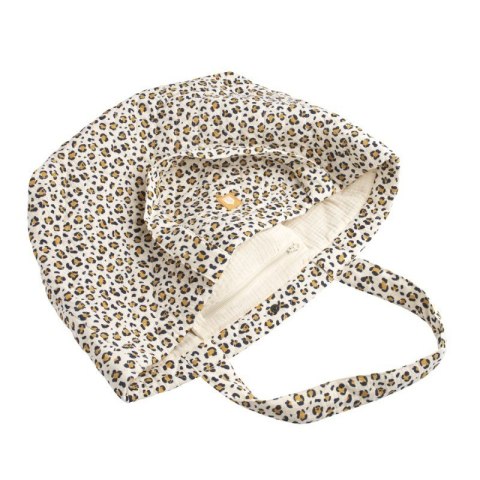 Stylowa torba muślinowa pikowana Leopard Sauthon